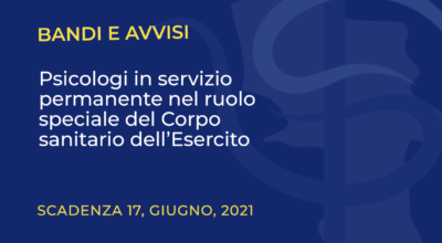 Psicologi in servizio permanente nel ruolo speciale del Corpo sanitario dell’Esercito