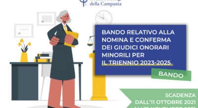 Bando relativo alla nomina e conferma dei giudici onorari minorili per il triennio 2023-2025