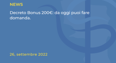 DECRETO BONUS 200 EURO: Da oggi si può fare domanda.