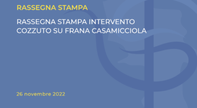 RASSEGNA STAMPA INTERVENTO COZZUTO SU FRANA CASAMICCIOLA