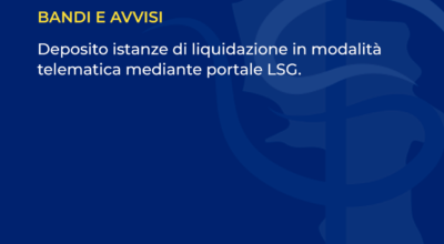 Deposito istanze di liquidazione in modalità telematica mediante portale LSG