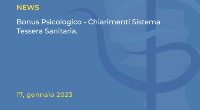 Bonus Psicologico – Chiarimenti Sistema Tessera Sanitaria