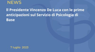 Prime anticipazioni: Servizio di Psicologia di Base