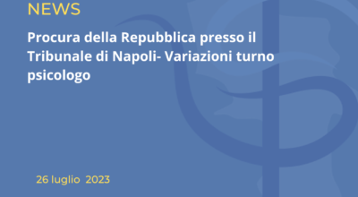 Variazione turno psicologi reperibili 08/08- 26/09