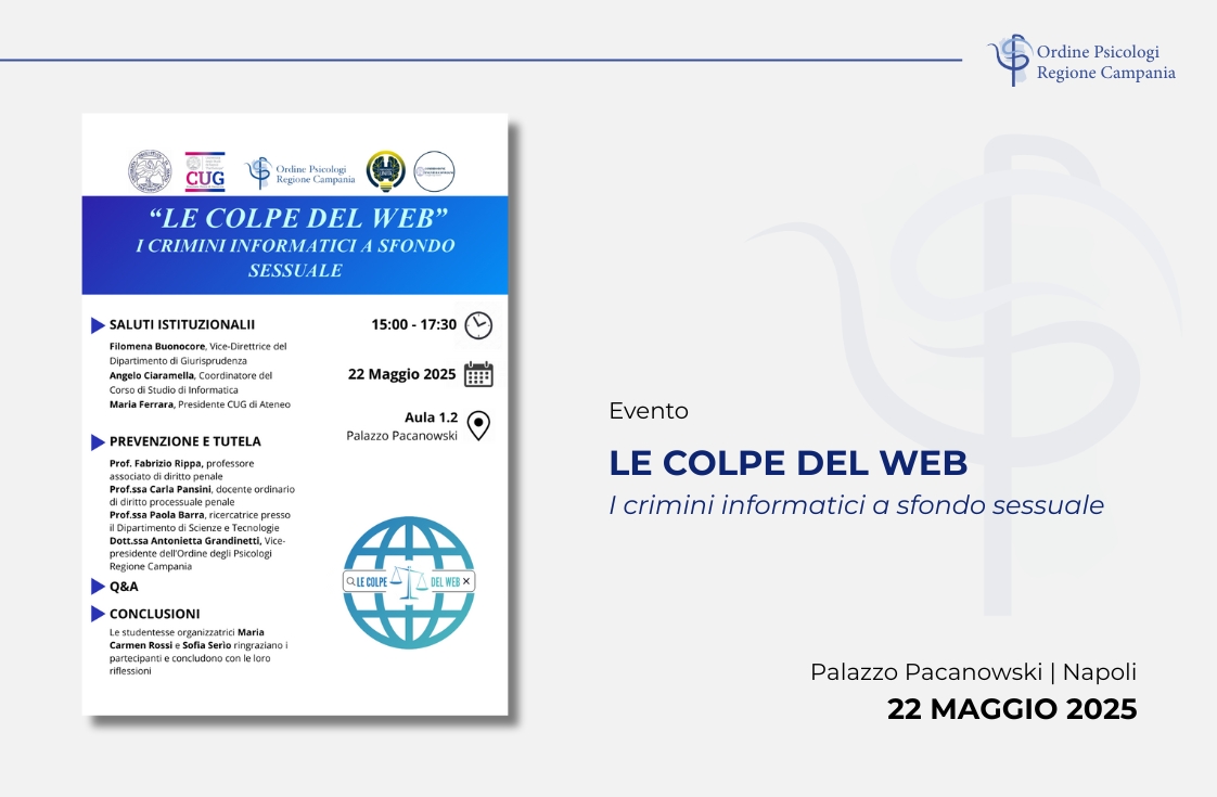 Evento: “Le colpe del web. I crimini informatici a sfondo sessuale”