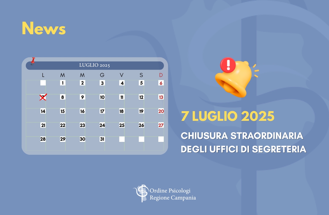 07 luglio 2025: Chiusura straordinaria uffici di segreteria