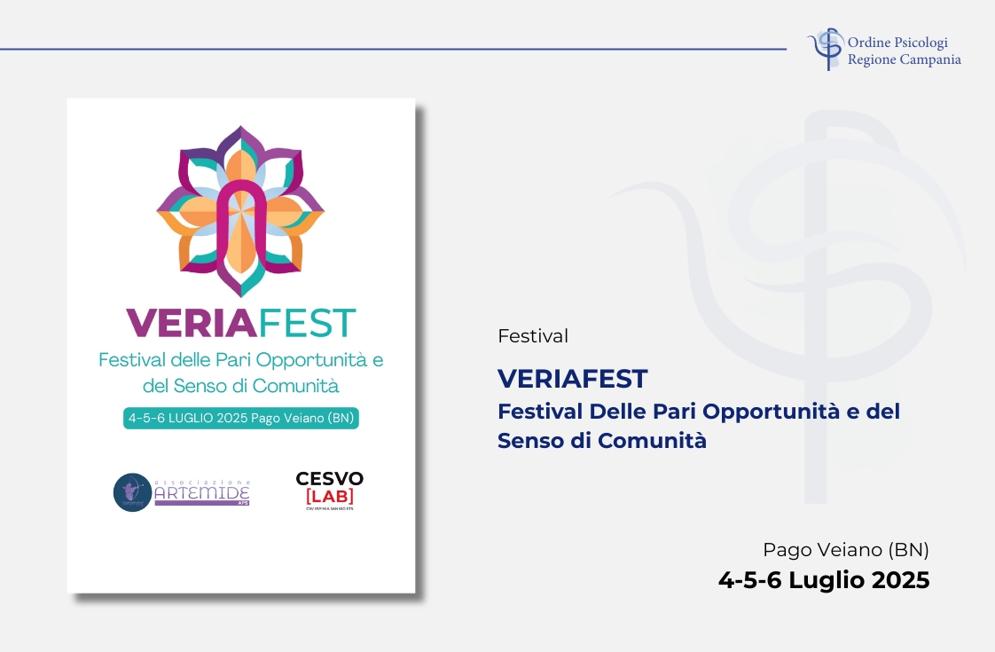 4, 5 e 6 Luglio 2025: VeriaFest – Festival delle Pari Opportunità e del Senso di Comunità