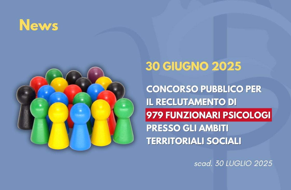 Concorso pubblico per il reclutamento di 979 funzionari psicologi presso gli Ambiti Territoriali Sociali