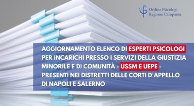 Avviso pubblico per psicologi: selezione e aggiornamento elenco esperti per incarichi nei Servizi della Giustizia Minorile e di Comunità