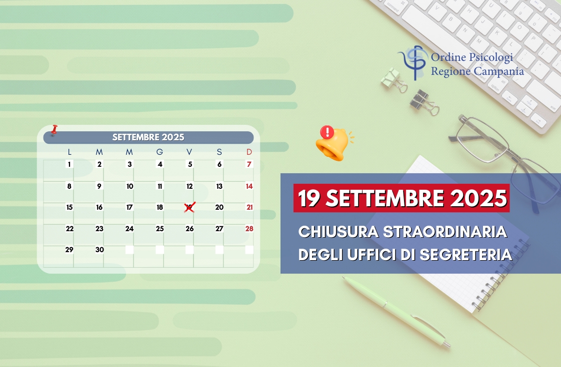 19 settembre 2025: Chiusura straordinaria uffici di segreteria