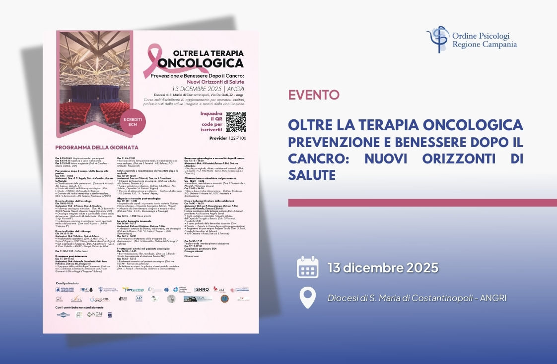 Oltre la Terapia Oncologica. Prevenzione e Benessere dopo il Cancro: nuovi orizzonti di salute