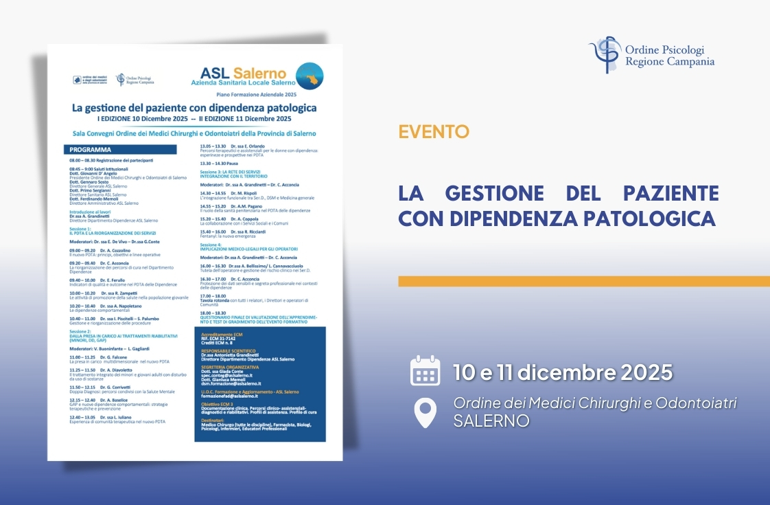 La gestione del paziente con dipendenza patologica