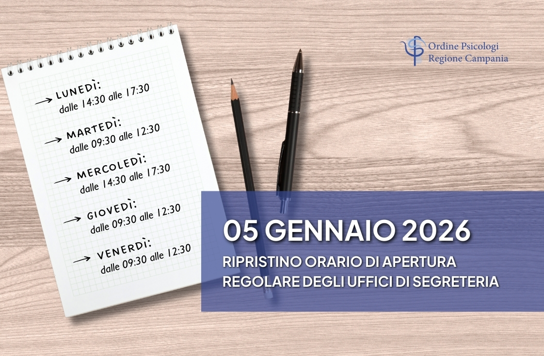 Ripristino orario di apertura regolare degli uffici di segreteria