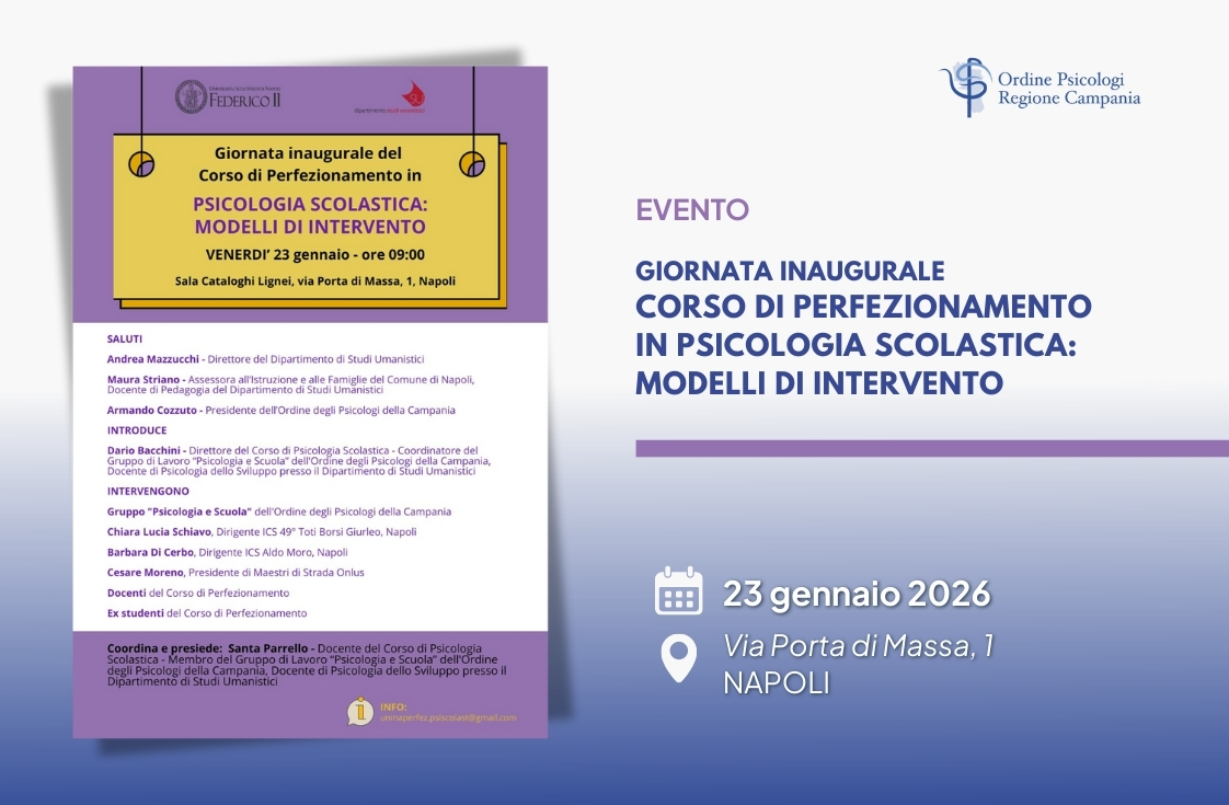 Giornata inaugurale del Corso di Perfezionamento in Psicologia Scolastica: Modelli di Intervento