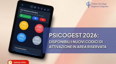 PsicoGest 2026: disponibili i nuovi codici di attivazione in area riservata
