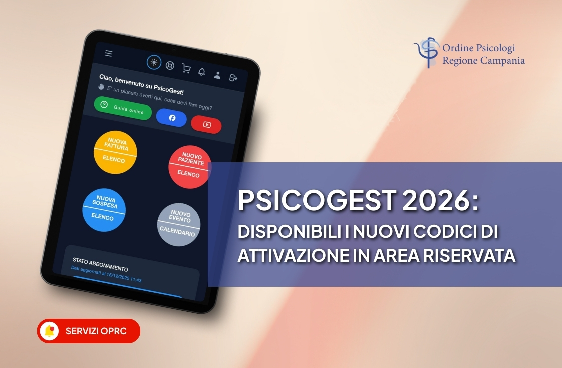 PsicoGest 2026: disponibili i nuovi codici di attivazione in area riservata