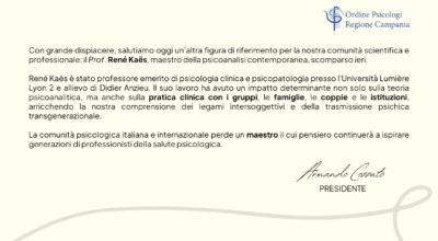 René Kaës: il saluto dell’Ordine degli Psicologi della Regione Campania