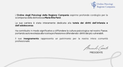 Il cordoglio dell’Ordine degli Psicologi della Regione Campania per la scomparsa di Maria Rita Parsi