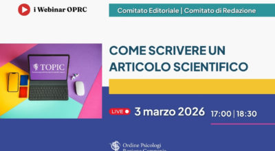 Webinar OPRC: “Come scrivere un articolo Scientifico”