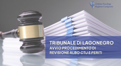 Tribunale di Lagonegro  –  Avvio procedimento di revisione Albo CTU e Periti