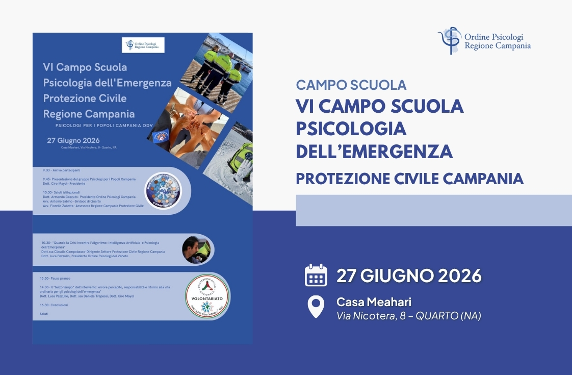 VI Campo Scuola Regionale degli Psicologi dell’Emergenza Urgenza