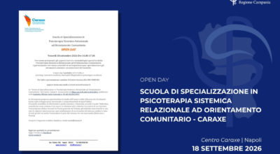 Open Day – Scuola di Specializzazione in Psicoterapia Sistemica Relazionale ad Orientamento Comunitario Centro Caraxe