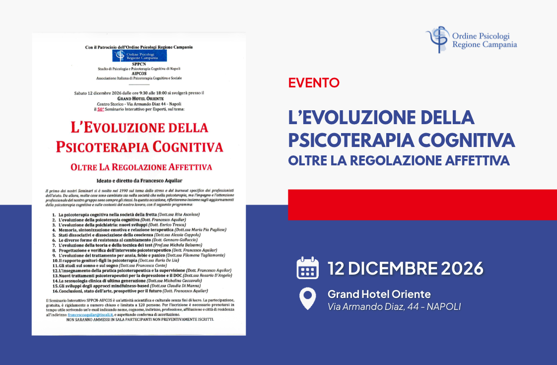 L’evoluzione della psicoterapia cognitiva: 50° Seminario Interattivo per Esperti SPPCN-AIPCOS