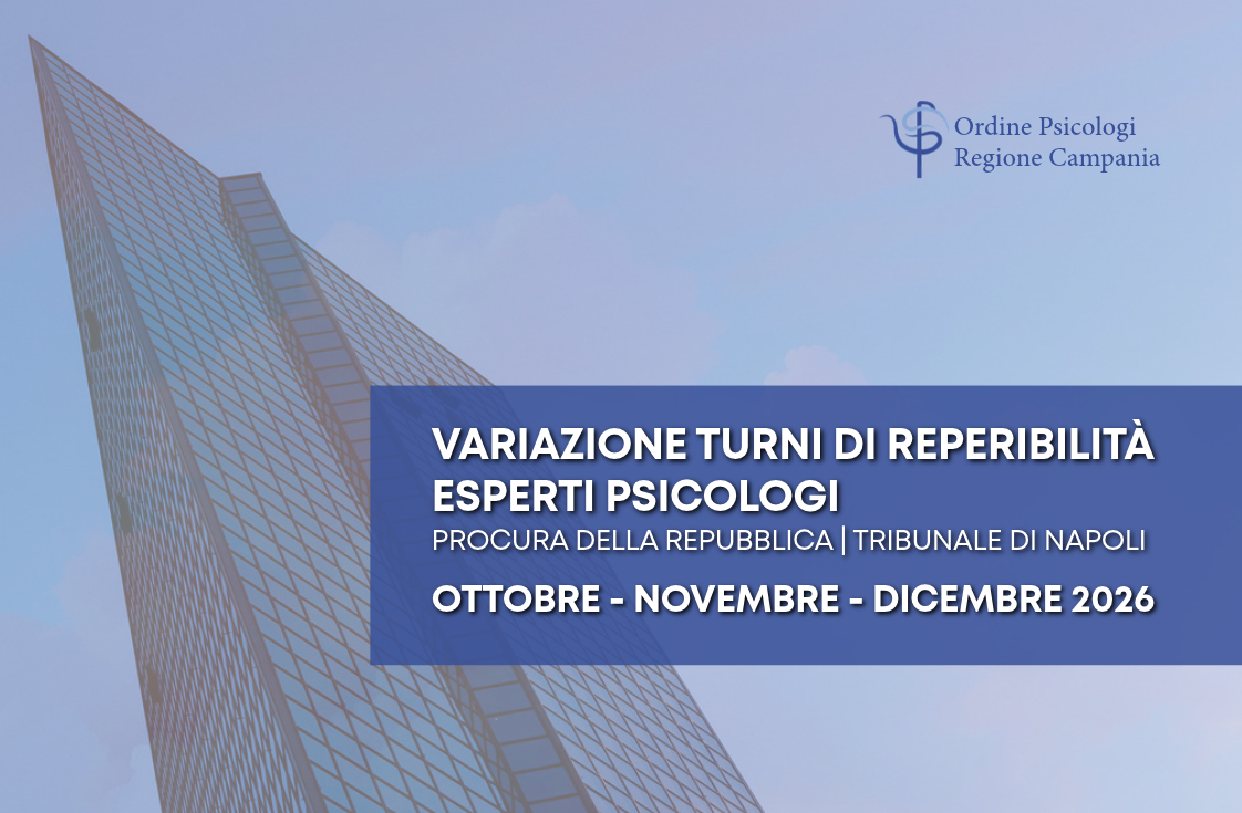 Variazione turni Esperti Psicologi: Ottobre, Novembre e Dicembre 2026